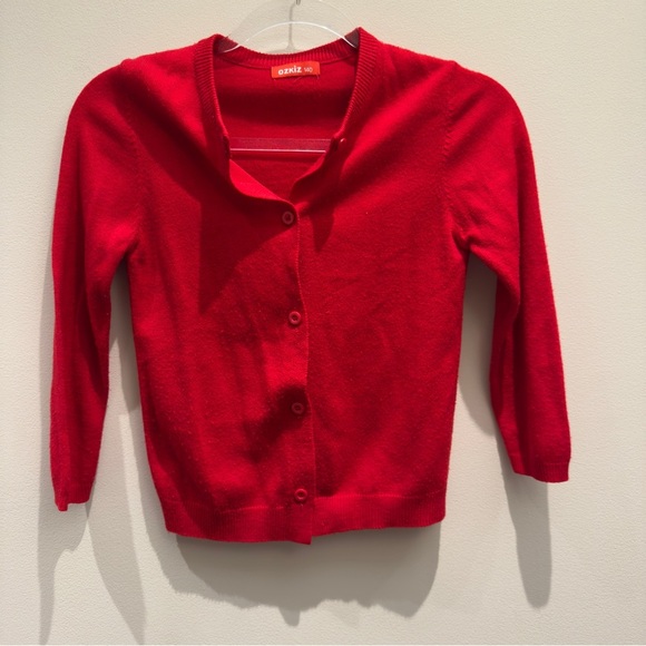 Ozkiz Red Button-Up Kids Cardigan Sweater Size 140 - Picture 1 of 4